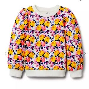 JANIE & JACK floral puff sleeve sweatshirt